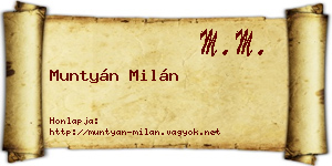 Muntyán Milán névjegykártya