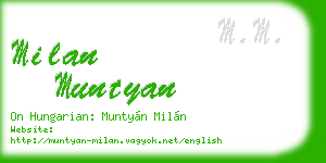 milan muntyan business card